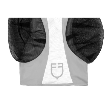 Tweekleurig Equestro vliegenmasker van mesh Maansteen / glanzend wit
