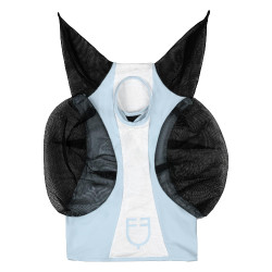 Tweekleurig Equestro vliegenmasker van mesh Omphalodes / glanzend wit