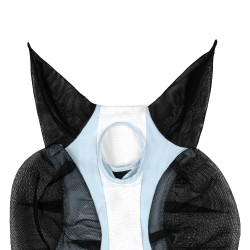 Tweekleurig Equestro vliegenmasker van mesh Omphalodes / glanzend wit