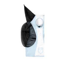 Tweekleurig Equestro vliegenmasker van mesh Omphalodes / glanzend wit
