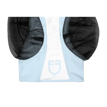 Tweekleurig Equestro vliegenmasker van mesh Omphalodes / glanzend wit