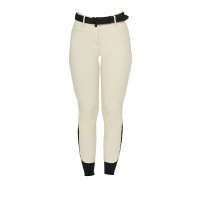 Dames rijbroek Equestro met kniestGrip hoge taille Antiek wit Beige