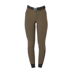 Dames rijbroek Equestro met kniestGrip hoge taille Walnoot Bruin