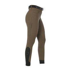 Dames rijbroek Equestro met kniestGrip hoge taille Walnoot Bruin