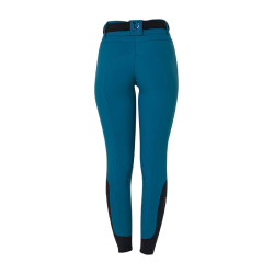 Dames rijbroek Equestro met kniestGrip hoge taille Koraalblauw