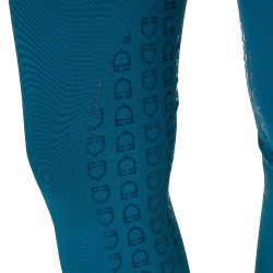 Dames rijbroek Equestro met kniestGrip hoge taille Koraalblauw