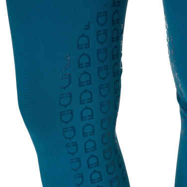 Dames rijbroek Equestro met kniestGrip hoge taille Koraalblauw