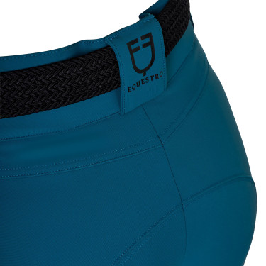 Dames rijbroek Equestro met kniestGrip hoge taille Koraalblauw