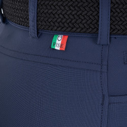 Damesrijbroek Equestro x FISE met kniegreep Marineblazer Marineblauw