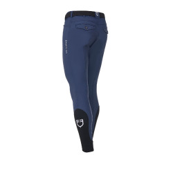 Heren rijbroek Equestro x FISE met kniest grip Marineblazer Marineblauw