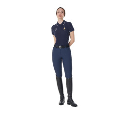 Dames trainingspolo Equestro x FISE met drie knopen, korte mouwen Marineblazer Marineblauw Dames trainingspolo Equestro x FISE met drie knopen, korte mouwen Marineblazer Marineblauw