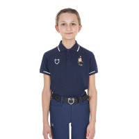Unisex kinderpoloshirt Equestro x FISE van technische stof met korte mouwen Marineblazer Marineblauw Unisex kinderpoloshirt Equestro x FISE van technische stof met korte mouwen Marineblazer Marineblauw