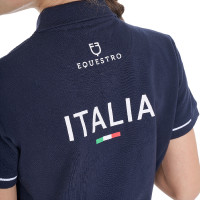 Unisex kinderpoloshirt Equestro x FISE van technische stof met korte mouwen Marineblazer Marineblauw Unisex kinderpoloshirt Equestro x FISE van technische stof met korte mouwen Marineblazer Marineblauw
