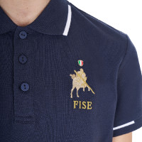 Unisex kinderpoloshirt Equestro x FISE van technische stof met korte mouwen Marineblazer Marineblauw Unisex kinderpoloshirt Equestro x FISE van technische stof met korte mouwen Marineblazer Marineblauw