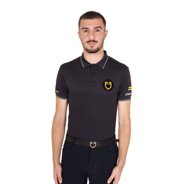 Herenpoloshirt Equestro Scuderia met korte mouwen Zwart