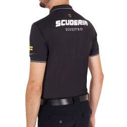 Herenpoloshirt Equestro Scuderia met korte mouwen Zwart