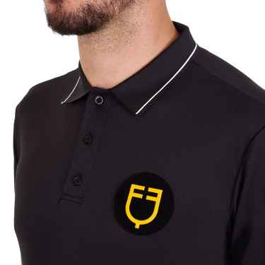 Herenpoloshirt Equestro Scuderia met korte mouwen Zwart