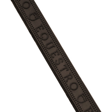 Equestro rubberen teugels met reliëf grip en zilverkleurige afwerkingen Donkerbruin