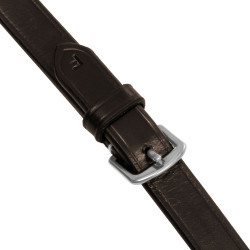 Equestro rubberen teugels met reliëf grip en zilverkleurige afwerkingen Donkerbruin