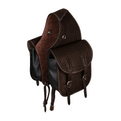 Zadeltas Pool’s Bisaccia Handtooled Donkerbruin