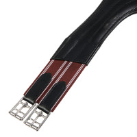 Equestro spring-singel van leer met gespbeschermer Zwart