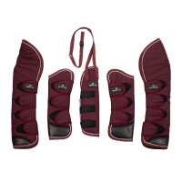 Set transportbeschermers en staartbeschermer Equestro met rubberen patch Bordeaux