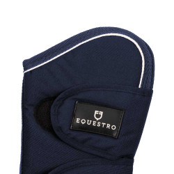 Set transportbeschermers en staartbeschermer Equestro met rubberen patch Marine Marineblauw