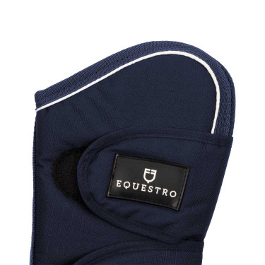 Set transportbeschermers en staartbeschermer Equestro met rubberen patch Marine Marineblauw