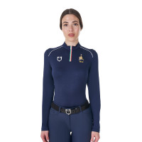 Damesbasislaag voor training Equestro x FISE Marineblazer Marineblauw