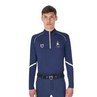 Heren-trainingsbaselayer Equestro x FISE Marineblazer Marineblauw