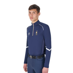 Heren-trainingsbaselayer Equestro x FISE Marineblazer Marineblauw