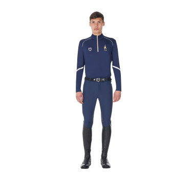 Heren-trainingsbaselayer Equestro x FISE Marineblazer Marineblauw
