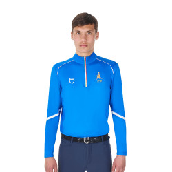 Heren-trainingsbaselayer Equestro x FISE Blauw van Savoye
