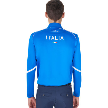 Heren-trainingsbaselayer Equestro x FISE Blauw van Savoye