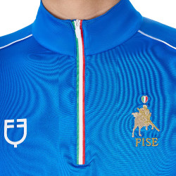 Heren-trainingsbaselayer Equestro x FISE Blauw van Savoye