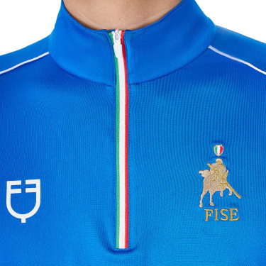 Heren-trainingsbaselayer Equestro x FISE Blauw van Savoye
