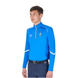 Heren-trainingsbaselayer Equestro x FISE Blauw van Savoye