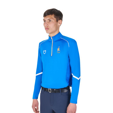 Heren-trainingsbaselayer Equestro x FISE Blauw van Savoye