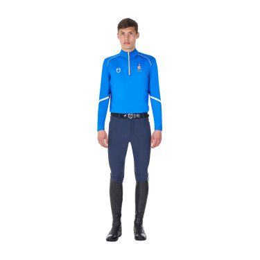 Heren-trainingsbaselayer Equestro x FISE Blauw van Savoye