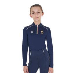 Unisex kindershirt met lange mouwen Equestro x FISE Marineblazer Marineblauw