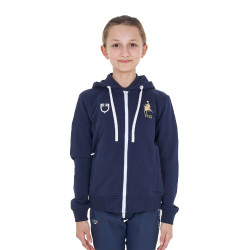Uniseks kinderhoodie van fleece Equestro x FISE Marineblazer Marineblauw