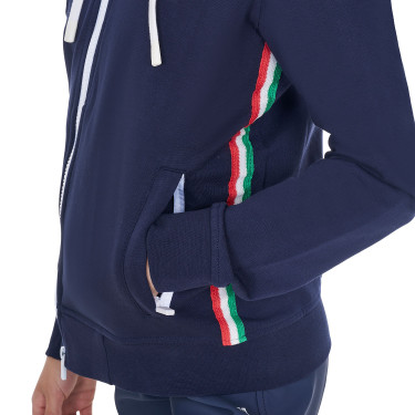 Uniseks kinderhoodie van fleece Equestro x FISE Marineblazer Marineblauw