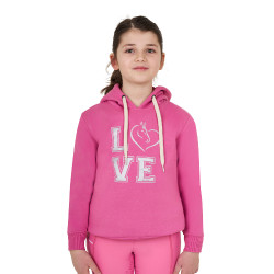Meisjeshoodie Equestro Winter Love Roze kasteel