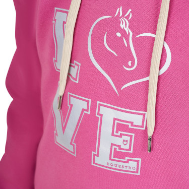 Meisjeshoodie Equestro Winter Love Roze kasteel