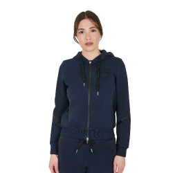 Dameshoodie Equestro Institutional met frontale rits Marineblazer Marineblauw