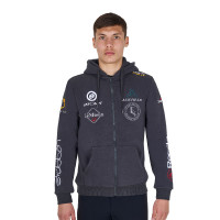 Equestro herenhoodie met meerdere logo’s Asfalt Grijs