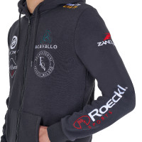 Equestro herenhoodie met meerdere logo’s Asfalt Grijs