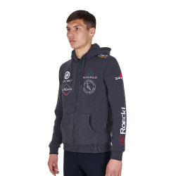 Equestro herenhoodie met meerdere logo’s Asfalt Grijs