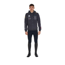 Equestro herenhoodie met meerdere logo’s Asfalt Grijs