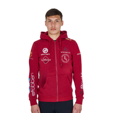 Equestro herenhoodie met meerdere logo’s Scooter Beige